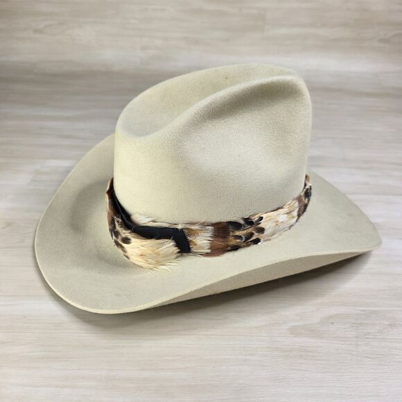 Lariat Western 5X 5 XXXXX Beaver Quality Cowboy Hat Feather Band Size 7 1/4 - Picture 5 of 12